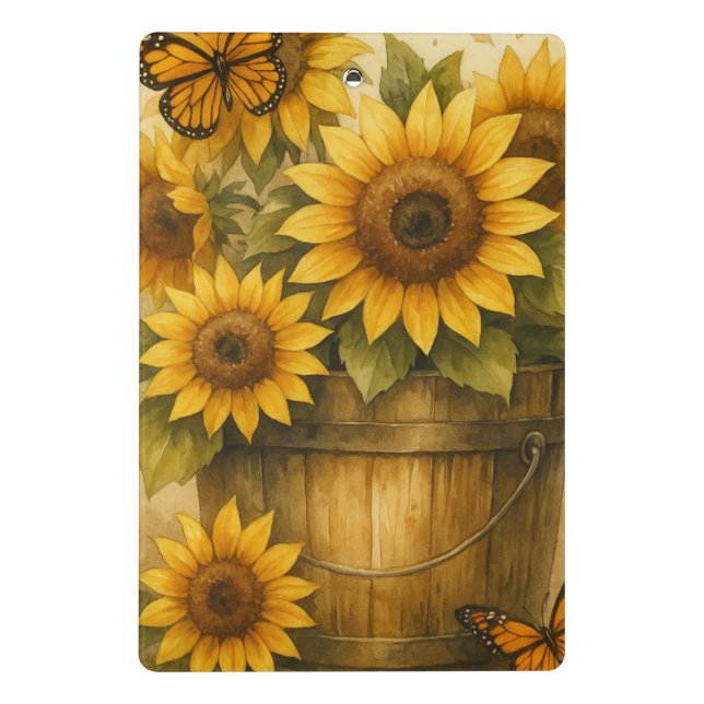 Sonnenblumen Journal Mini Klemmbrett (Rückseite)