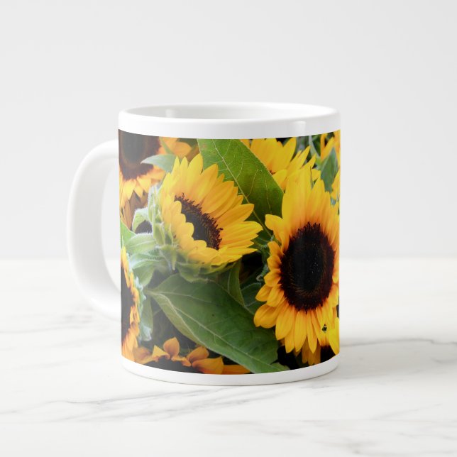 Sonnenblumen Jumbo-Tasse (Vorderseite Links)