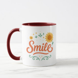 Sonnenblumen-Kaffeetasse mit Lächeln Positive Vi Tasse