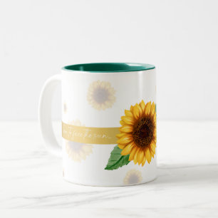Sonnenblumen-Kaffeetasse "Wende dich dem Sonnensch Zweifarbige Tasse