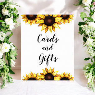 Sonnenblumen Karten Geschenke Gelb Weiß Floral Poster