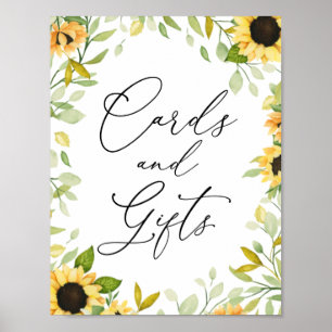 Sonnenblumen Karten und Geschenke Schild