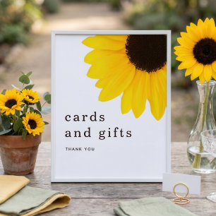 Sonnenblumen-Karten und Geschenke-Schilder zur 18. Poster
