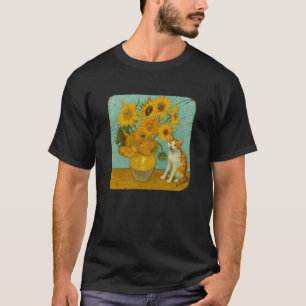 Sonnenblumen Katze Berühmter Künstler Malerei Lust T-Shirt