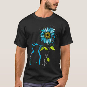 Sonnenblumen-Katze Türkis Polyzystische Nierenerkr T-Shirt