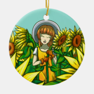 Sonnenblumen Keramik Ornament
