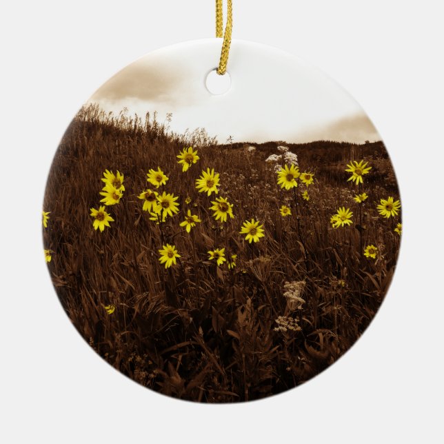 Sonnenblumen Keramik Ornament (Vorne)