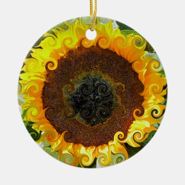 SONNENBLUMEN KERAMIK ORNAMENT (Vorne)