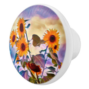 Sonnenblumen Keramikknauf