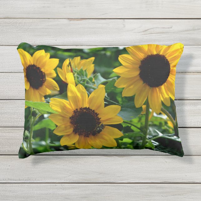 Sonnenblumen Kissen Für Draußen (Vorderseite)