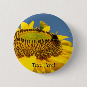 Sonnenblumen-Knopf Bumblebee Gelbe Sonnenblumen-Ku Button