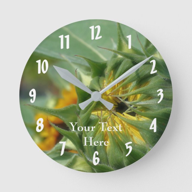 Sonnenblumen kommen in blühende Natur Runde Wanduhr (Vorderseite)
