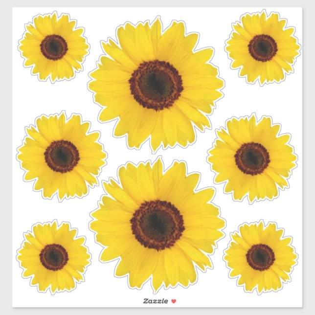 Sonnenblumen Kontursticker-Bonus Aufkleber (Blatt)