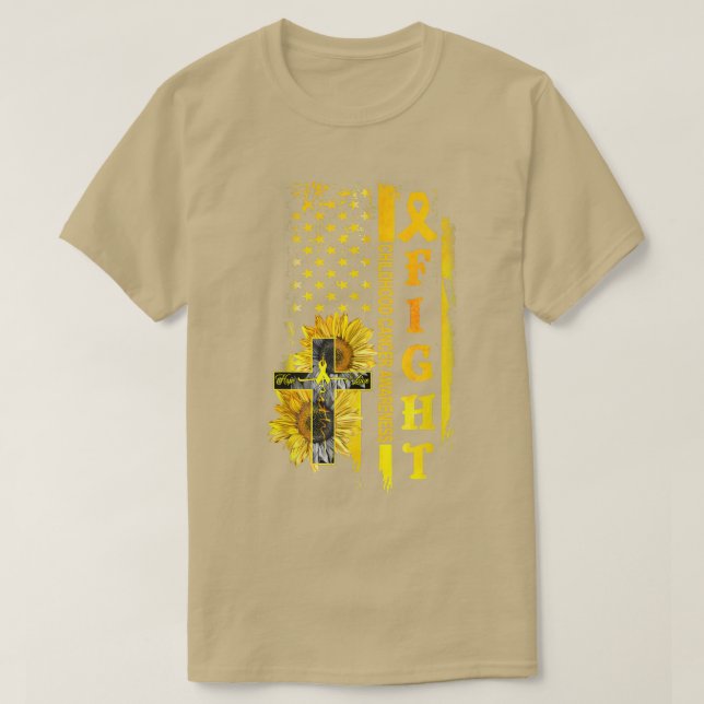 Sonnenblumen Kreuzung Kindheitskrebs Bewusstsein T-Shirt (Design vorne)