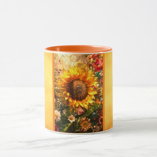 Sonnenblumen Kunst, Dichtung und Musik Tasse (Zentrum)