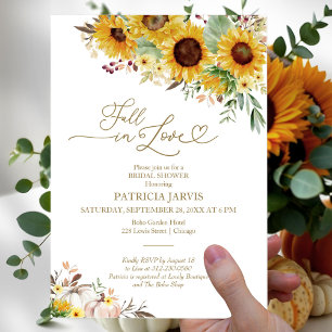 Sonnenblumen-Kürbis-Hochzeitsduscheinladungen zum Flyer