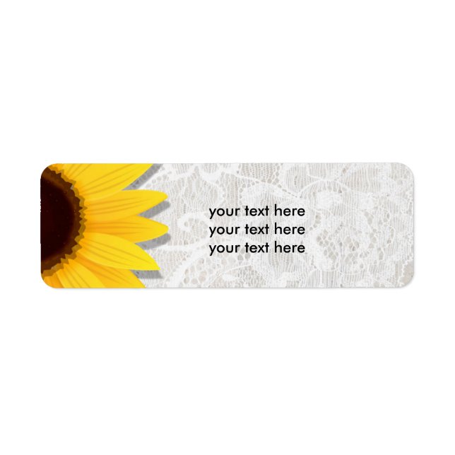 Sonnenblumen Lacy Lace Rustic Country Address Labe (Vorne)