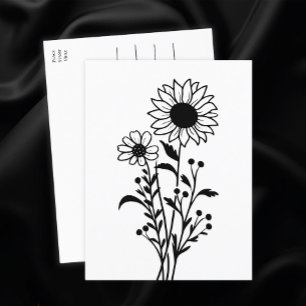 Sonnenblumen Land Blumen Mit Gedanken an Dich, Hal Postkarte
