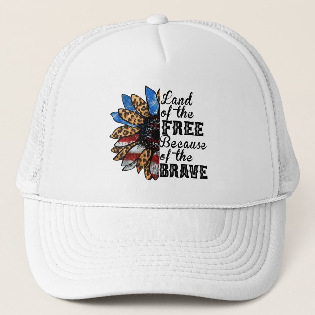 Sonnenblumen Land der Freie wegen der Brave Truckerkappe (Vorderseite)