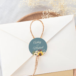 Sonnenblumen Land Elegante Runder Aufkleber