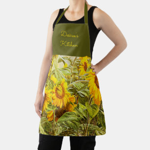 Sonnenblumen Land Gelb Grün Vintage Kochen Schürze