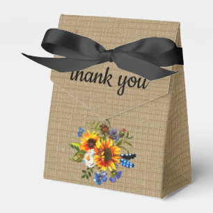 Sonnenblumen Land Rustikale Burlap Print Geschenkschachtel