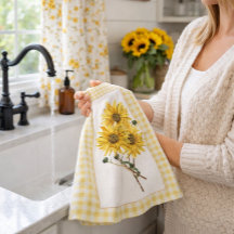 Sonnenblumen-Landhaus-Küchenhandtuch