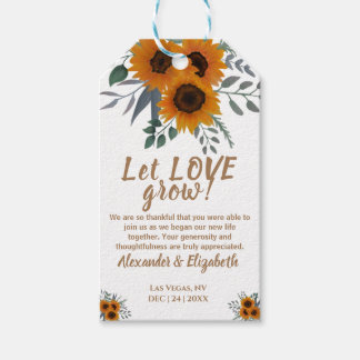 Sonnenblumen Lassend Liebe wachsen Gastgeschenk Ho Geschenkanhänger