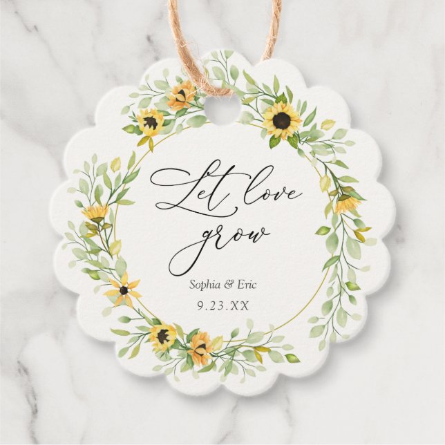 Sonnenblumen Lassend Liebe wachsen Pflanze Gutes T Geschenkanhänger (Vorderseite)