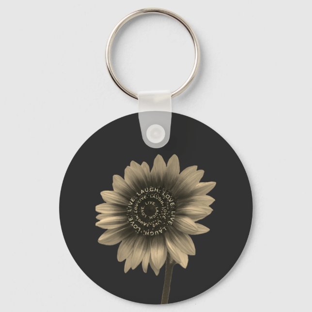 Sonnenblumen, leben, lachen, Liebe Schlüsselanhänger (Vorderseite)