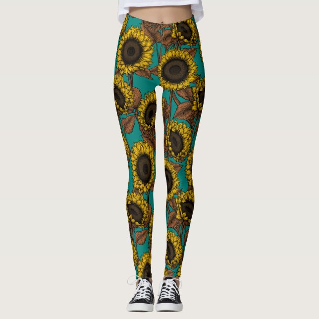 Sonnenblumen Leggings (Vorderseite)
