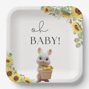 Sonnenblumen Lemon Citrus Rabbit Summer Baby Dusch Pappteller
