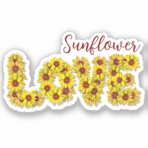 Sonnenblumen-Liebe-Vinyl-Aufkleber Aufkleber