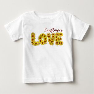 Sonnenblumen-Liebes-Baby-Top Baby T-shirt