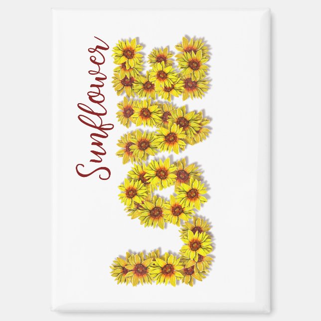 Sonnenblumen-Liebesmagnet Magnet (Vorderseite)