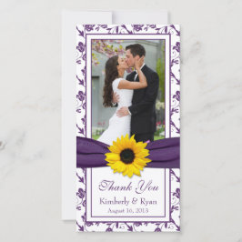 Sonnenblumen Lila Blumenband Hochzeit Vielen Dank Dankeskarte