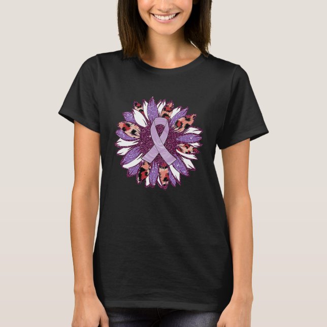 Sonnenblumen Lila häusliche Gewalt Sensibilisierun T-Shirt (Vorderseite)