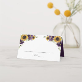 Sonnenblumen Lila Violett-Blume Hochzeit Platzkart Platzkarte
