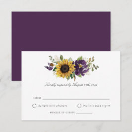 Sonnenblumen Lila Violett-Blume Hochzeit RSVP Einladung