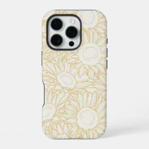 Sonnenblumen-Linienkunst minimalistisches Handyhül iPhone 16 Pro Hülle