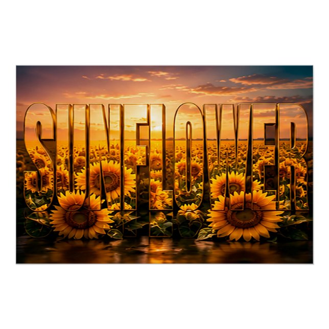 Sonnenblumen Luxus-Botanischer Blumen-Dekor Poster (Vorderseite)