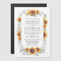 Sonnenblumen Magnetic Watercolor Hochzeitseinladun