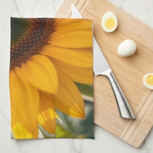 Sonnenblumen-Makro-Küchenhandtuch im Frühlingslook Geschirrtuch