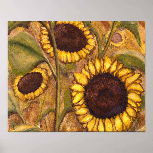 Sonnenblumen Malerei kanadischer Landschaftsdrucke Poster (Vorne)