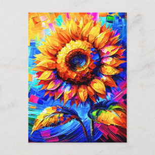 Sonnenblumen-Malerei Lebendige Farben Sonnenblumen Postkarte