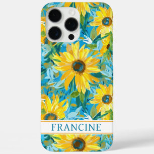Sonnenblumen-Malerei monogrammiert iPhone 16 Pro Max Hülle