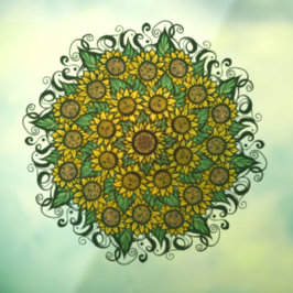 Sonnenblumen Mandala Nature Lover Sonnenblumen Blu Fensteraufkleber