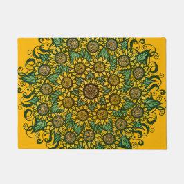 Sonnenblumen Mandala Nature Lover Sonnenblumen Blu Fußmatte