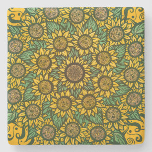 Sonnenblumen Mandala Nature Lover Sonnenblumen Blu Steinuntersetzer