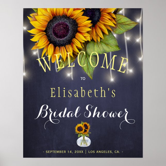 Sonnenblumen Marineschlacht HerbstBrautparty Poster (Vorne)